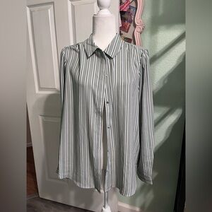 Lauren Conrad Striped Button-Up Blouse , NWT